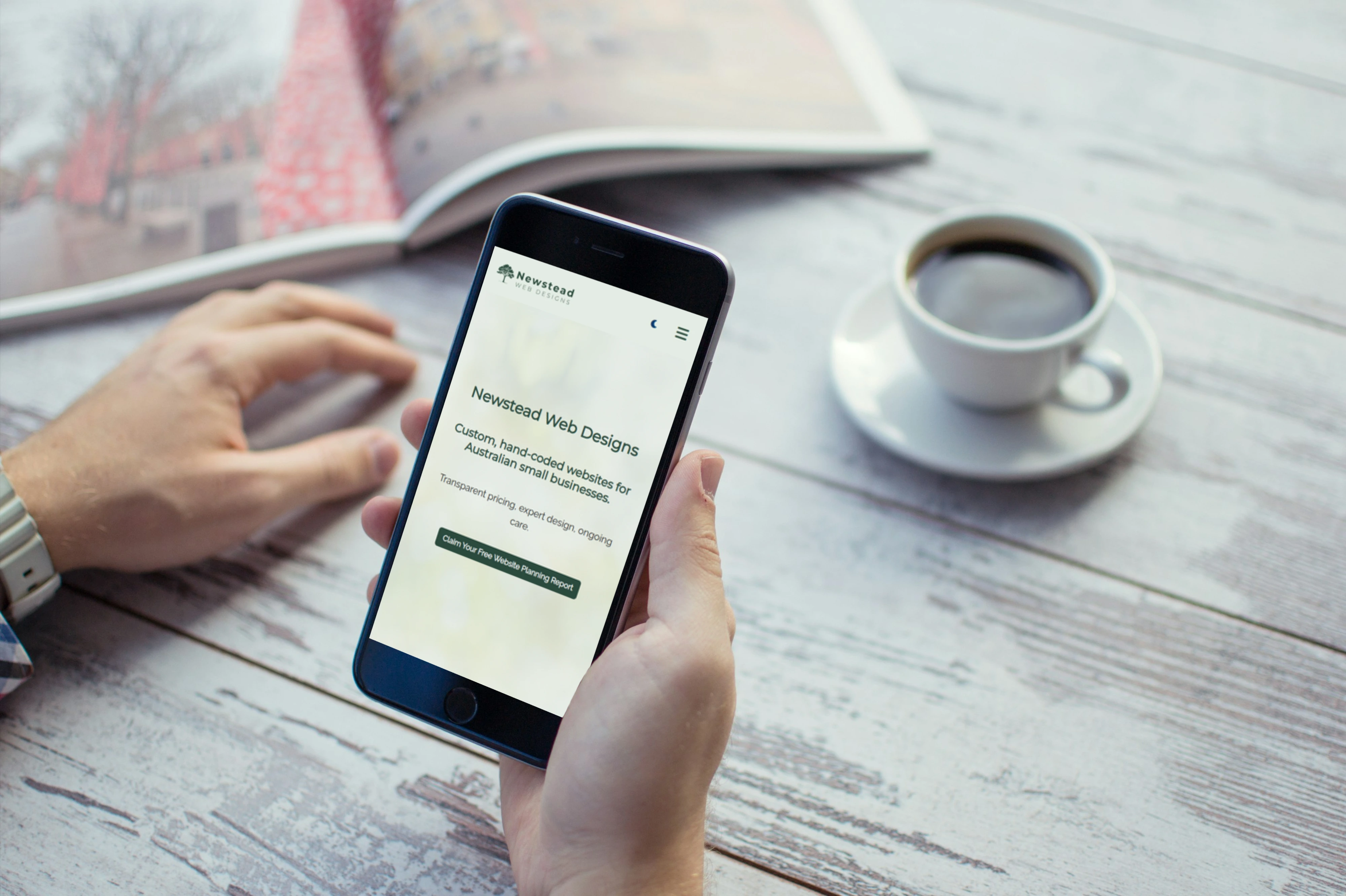 Desk with desktop computer